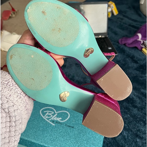 Fuchsia Pink Glitter Heels - Picture 2 of 7